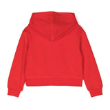 Dsquared2 Kids Felpa Rossa con Cappuccio con Stampa Cuore per Bambine (retro)