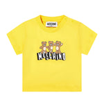 Moschino Kids T-Shirt Giallo con Logo Teddy Bear per Neonate