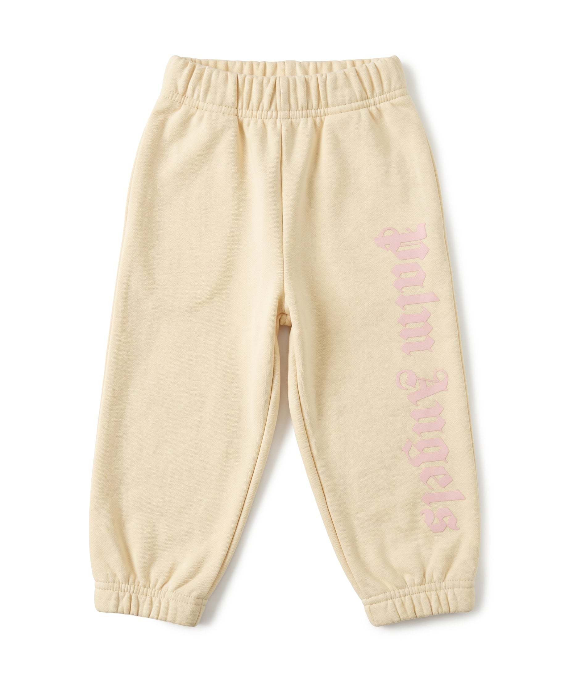 Palm Angels Kids Pantalone Panna con Logo Rosa per Neonate