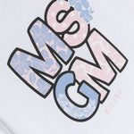 MSGM Kids T-Shirt Bianca con Stampa Logo per Neonate