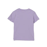 Elisabetta Franchi La Mia Bambina T-shirt Lilla con Logo Effetto Metallico Oro per Neonate