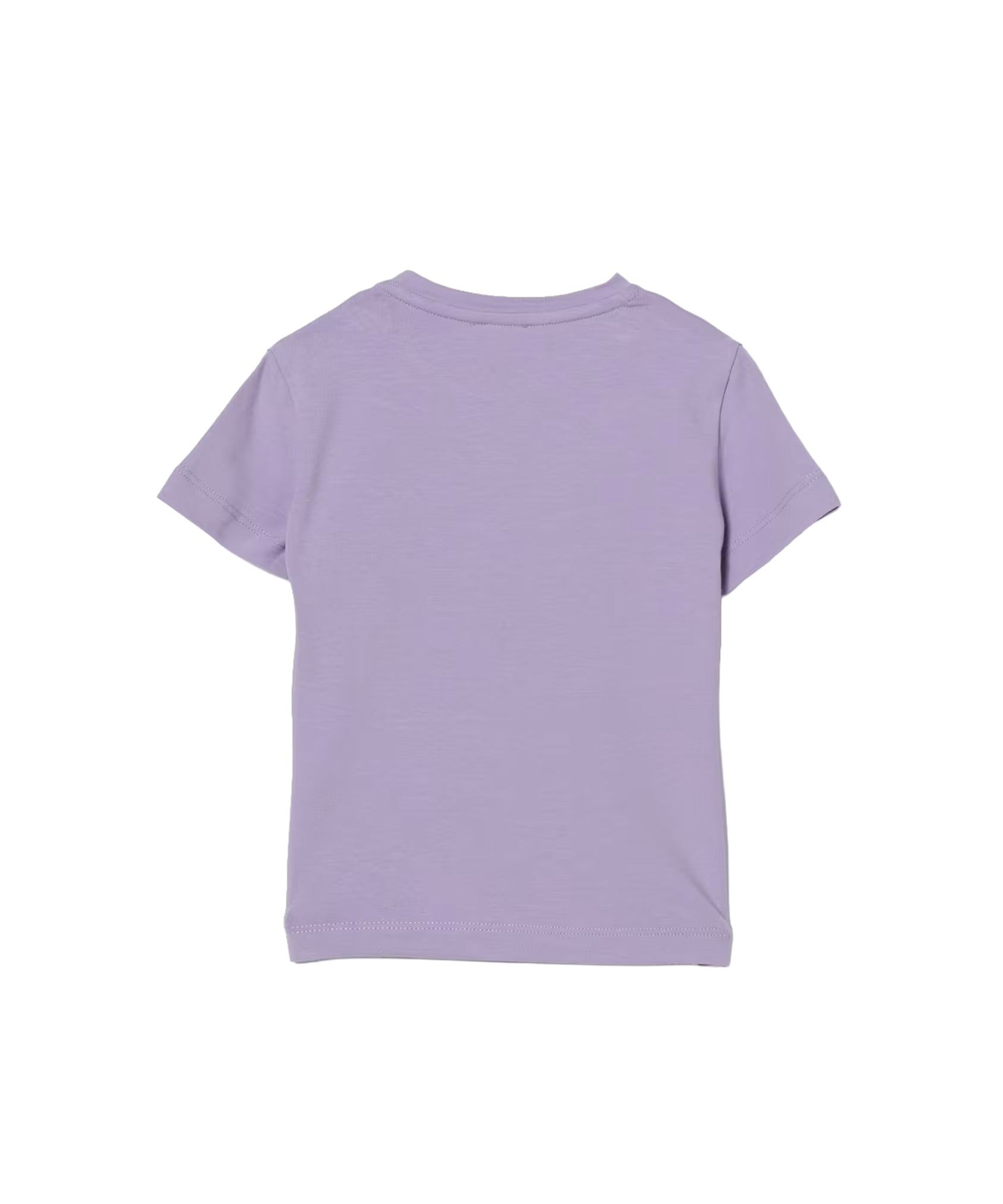 Elisabetta Franchi La Mia Bambina T-shirt Lilla con Logo Effetto Metallico Oro per Neonate