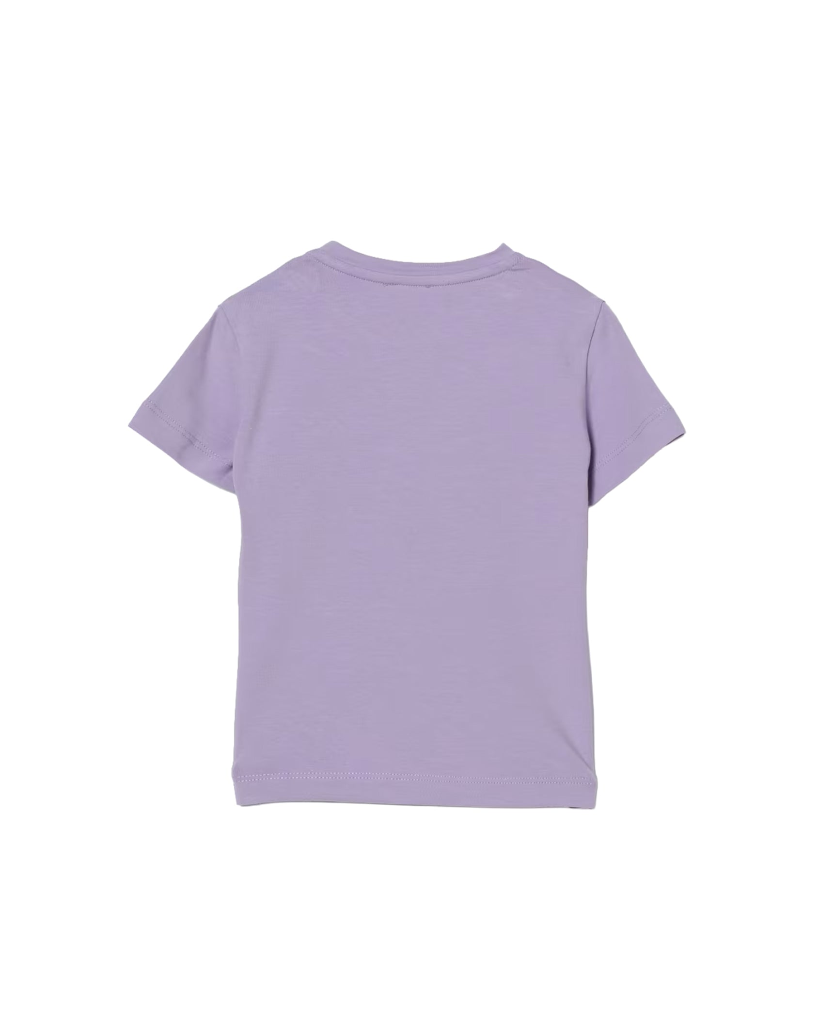 Elisabetta Franchi La Mia Bambina T-shirt Lilla con Logo Effetto Metallico Oro per Neonate