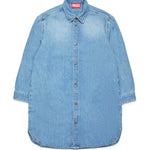Diesel Kids Abito Denim con Patch Oval D per Bambine