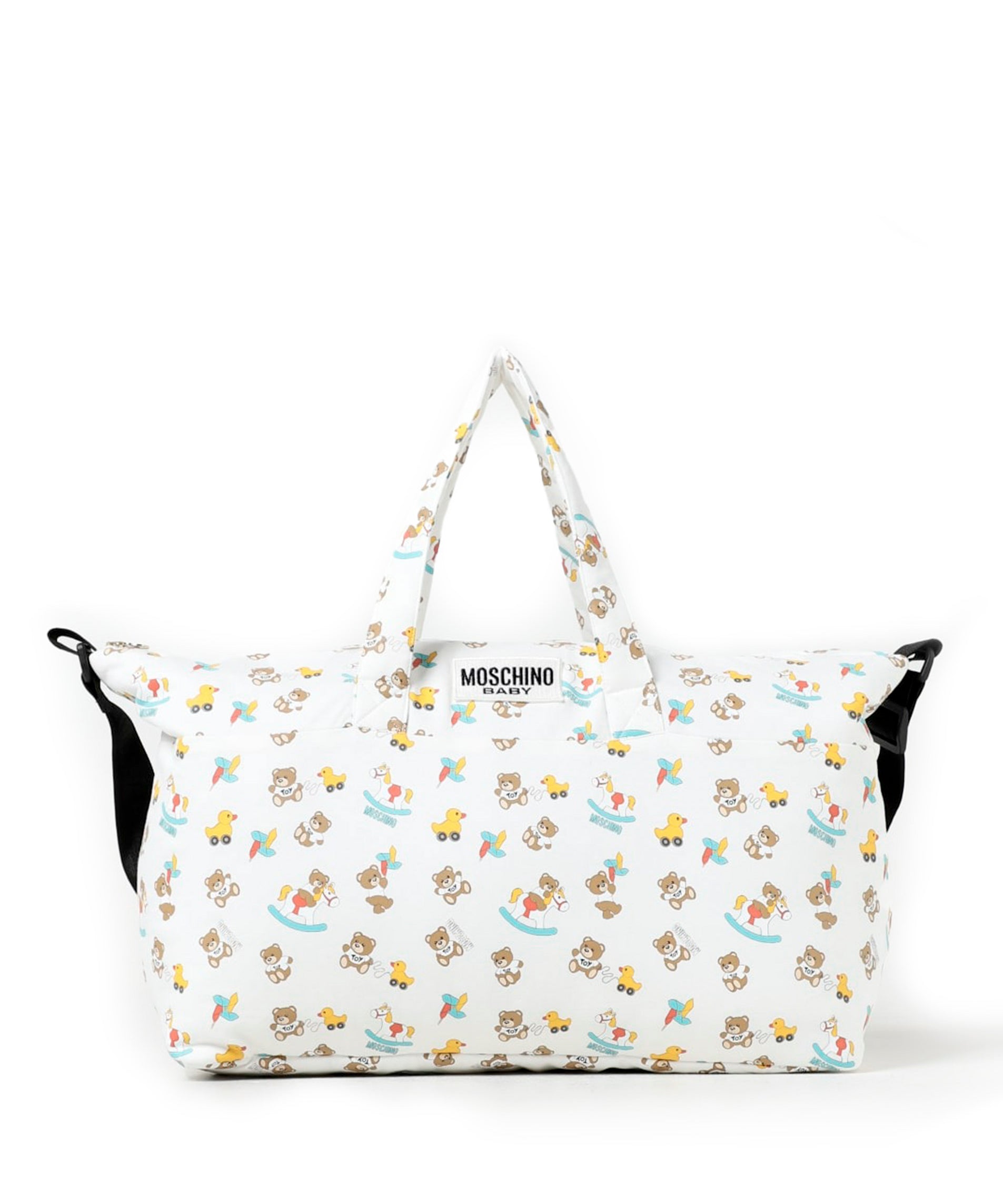 Moschino Kids Borsa Mamma con Fasciatoio Panna con Fantasia