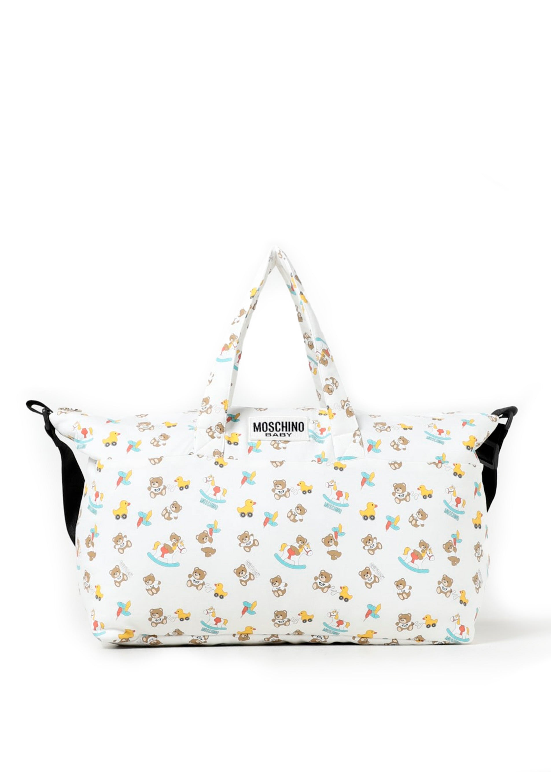 Moschino Kids Borsa Mamma con Fasciatoio Panna con Fantasia