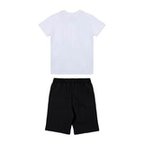 Iceberg Kids T-shirt Bianca con Stampa e Shorts Neri per Neonati