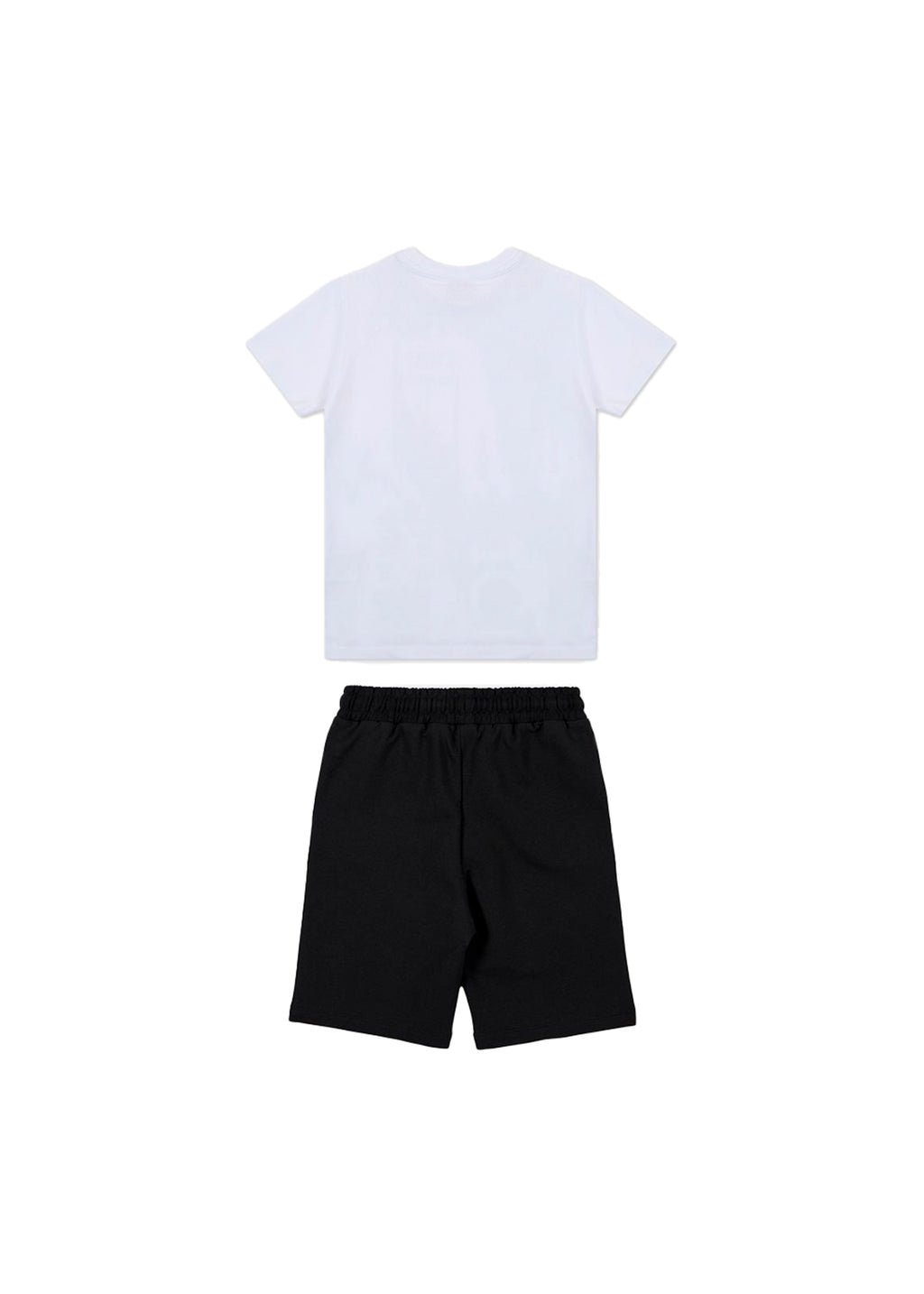 Iceberg Kids T-shirt Bianca con Stampa e Shorts Neri per Neonati