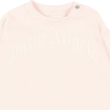 Palm Angels Kids Girocollo Rosa con Logo Bianco per Neonate