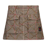 MSGM Kids Gonna Fantasia a Quadri Crema Nero e Bordeaux con Tasconi per Bambine