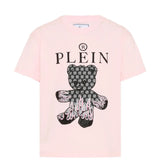 Philipp Plein Kids T-Shirt Rosa con Stampa Grafica per Bambine