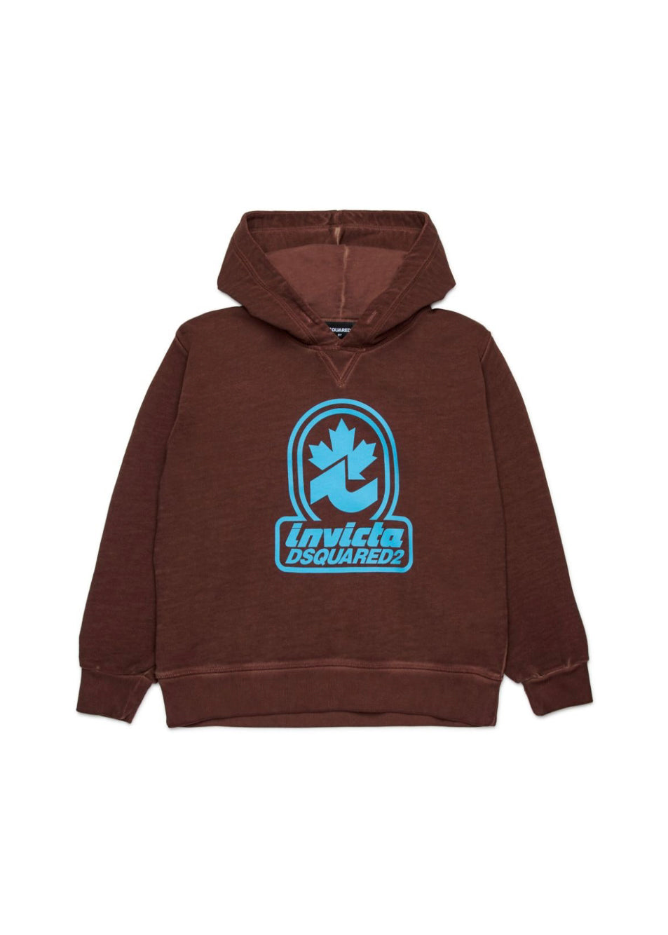 Dsquared2 Kids Felpa con Cappuccio Marrone con Stampa per Bambini