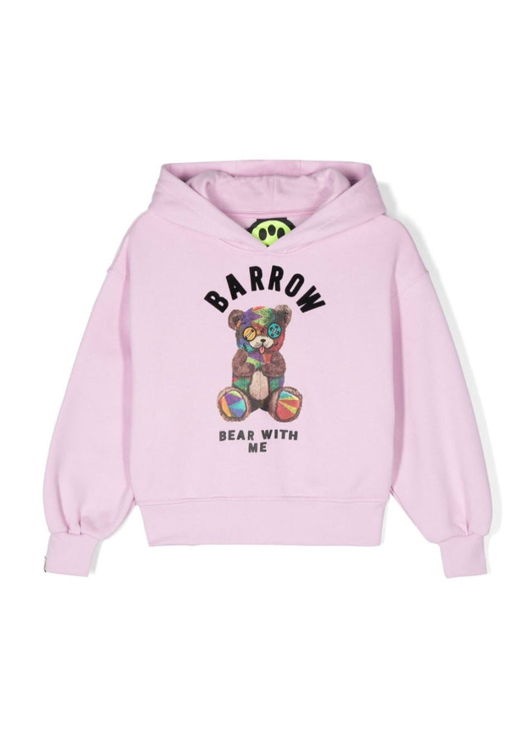 Barrow Kids Felpa con Cappuccio Rosa con Stampa per Bambine