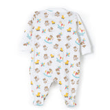 Moschino Kids Tutina Bianca con Stampa Grafica Teddy Bear All-over