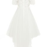 The beautiful Loredana White Ceremony Dress with Flowers for Little Girls