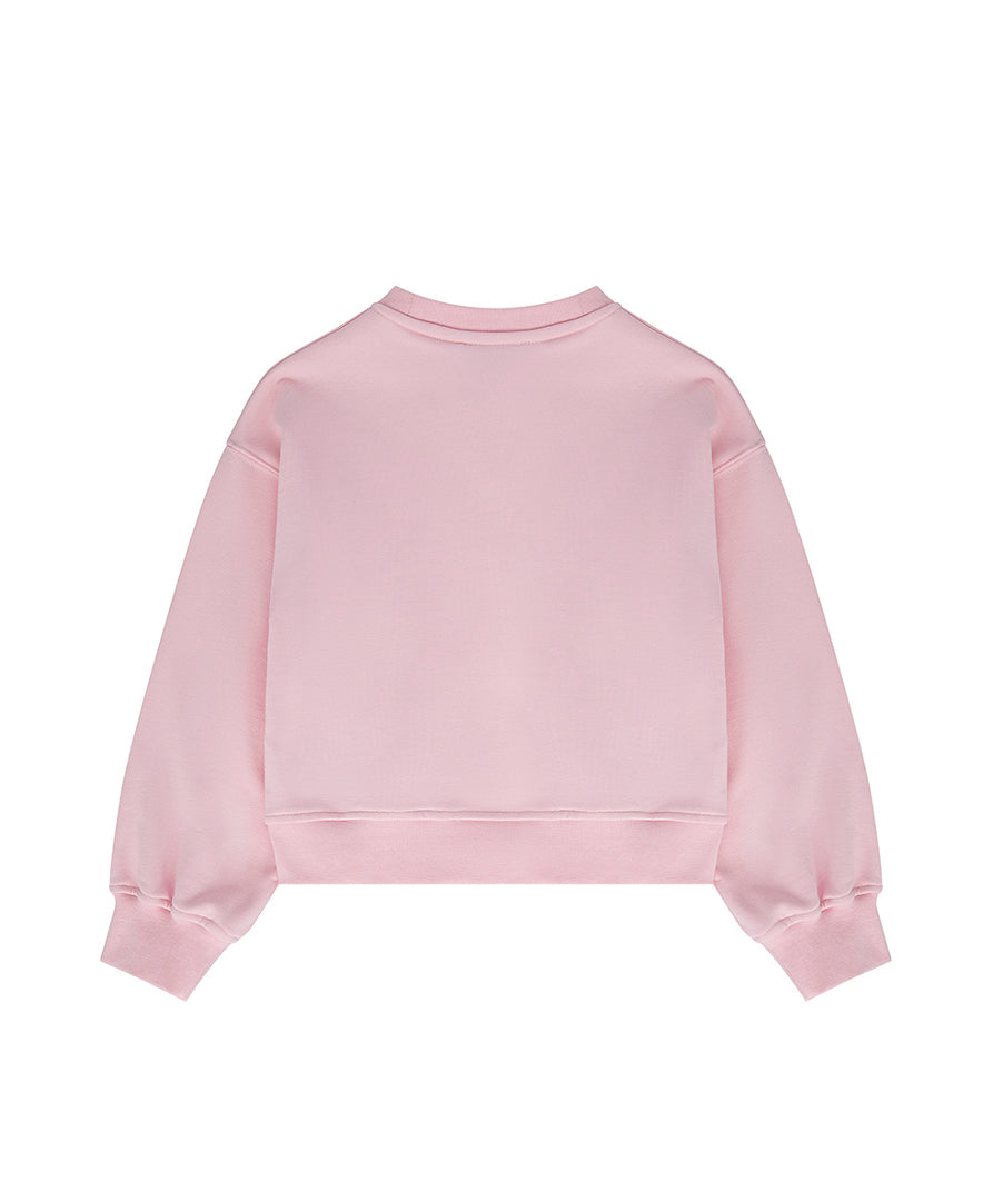 Iceberg Kids Felpa Girocollo Rosa con Logo per Bambine