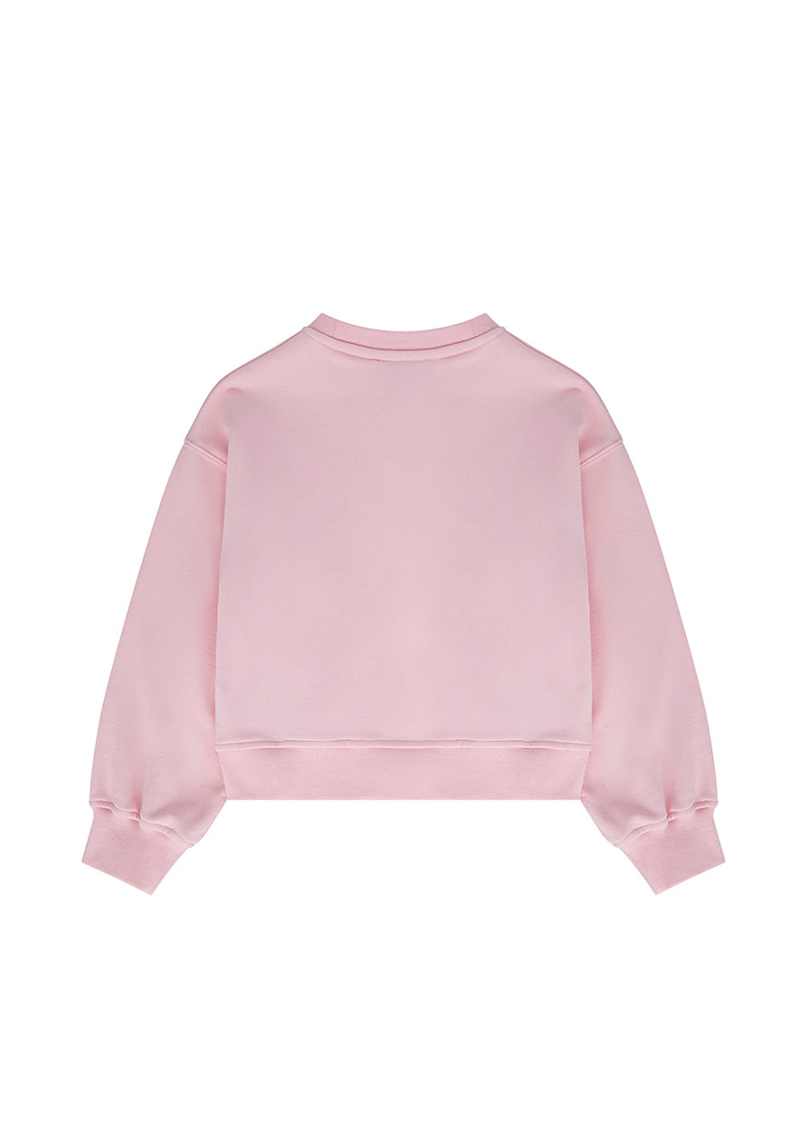 Iceberg Kids Felpa Girocollo Rosa con Logo per Bambine