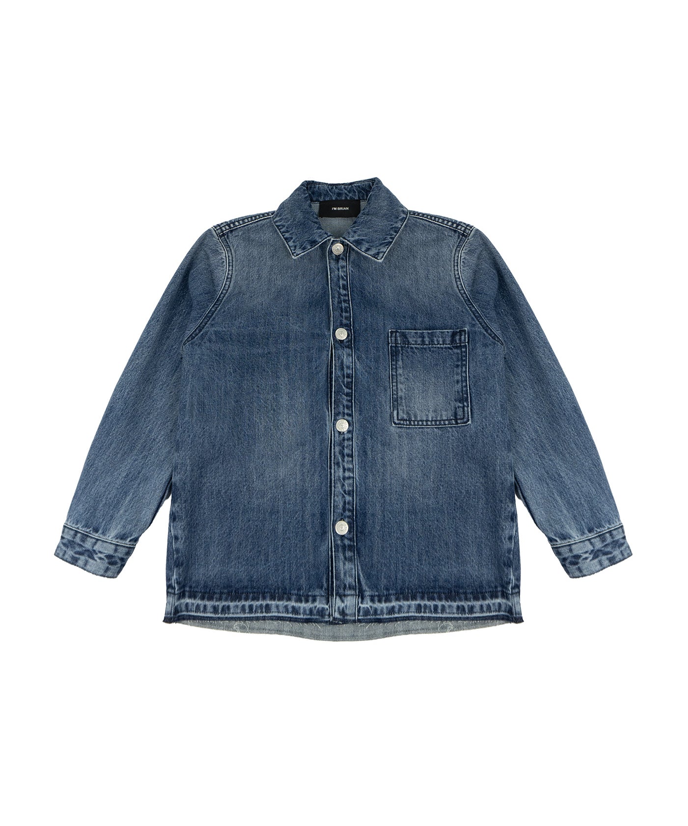 I'M Brian Kids Camicia in Denim con Tasca per Bambini