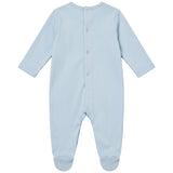 Roberto Cavalli Kids Set Neonato Cappellino+Tutina+Bavetta Celeste con Ricamo Logo per Neonati