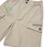 Dsquared2 Kids Bermuda Beige con Tasconi per Bambini