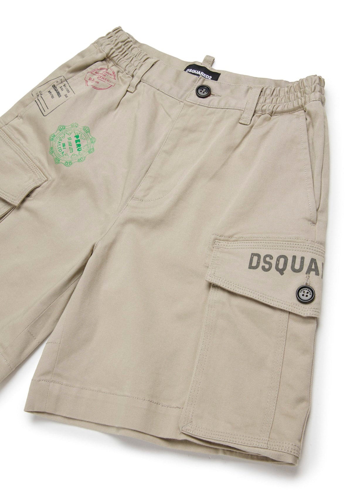 Dsquared2 Kids Bermuda Beige con Tasconi per Bambini
