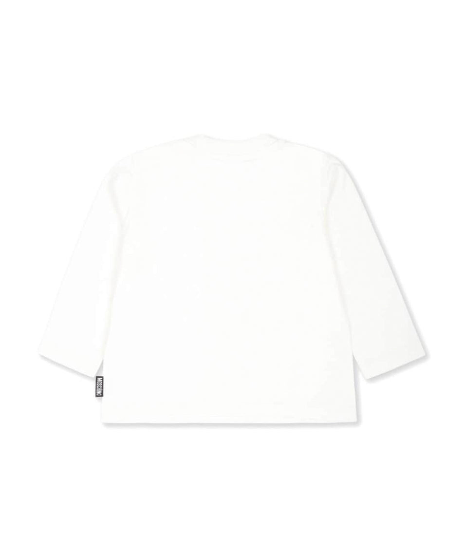 Moschino Kids T-shirt Panna Maniche Lunghe per Neonati (retro)