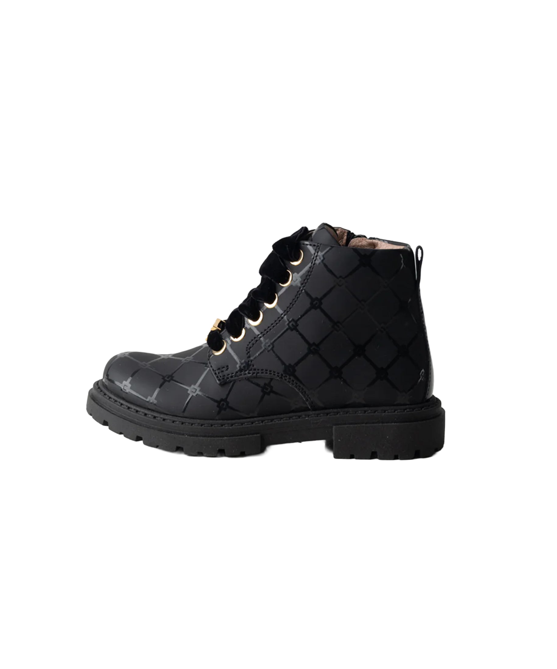 Elisabetta Franchi La Mia Bambina Stivale Nero con Logo All-Over per Neonate