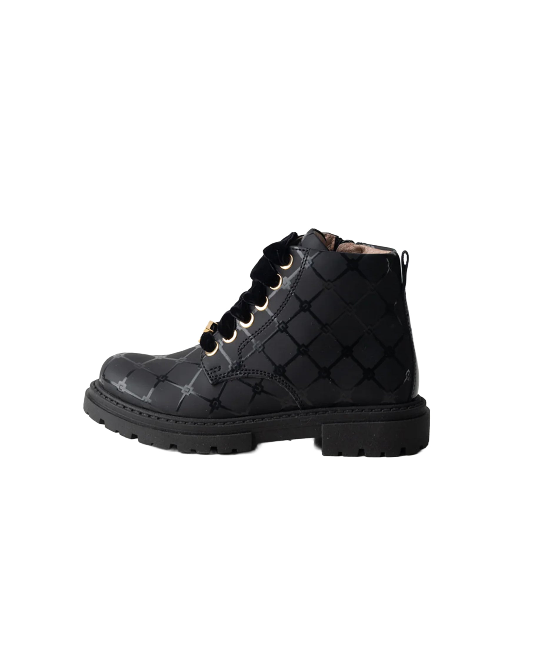 Elisabetta Franchi La Mia Bambina Stivale Nero con Logo All-Over per Neonate