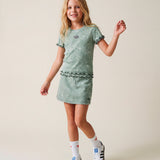 Diesel Kids T-Shirt Grigia Sfumata a Costine con Logo in Rilievo per Bambine