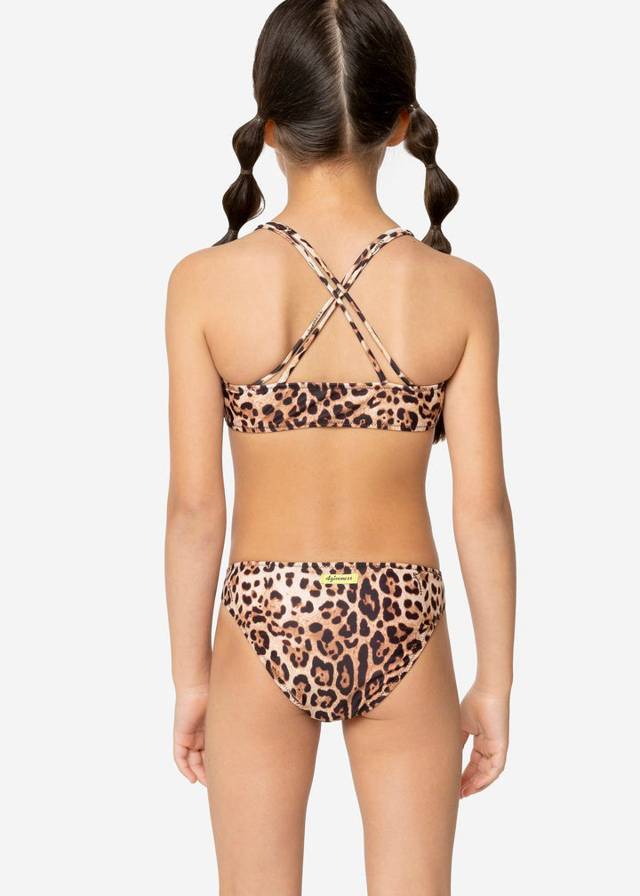 4GIVENESS Costume Bikini a Fascia Fantasia Maculata per Bambine