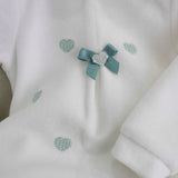 Minibanda Tutina Bianca con Ricamo Cuori per Neonate