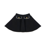 Elisabetta Franchi La Mia Bambina Gonna Nera con Bottoni Oro per Neonate