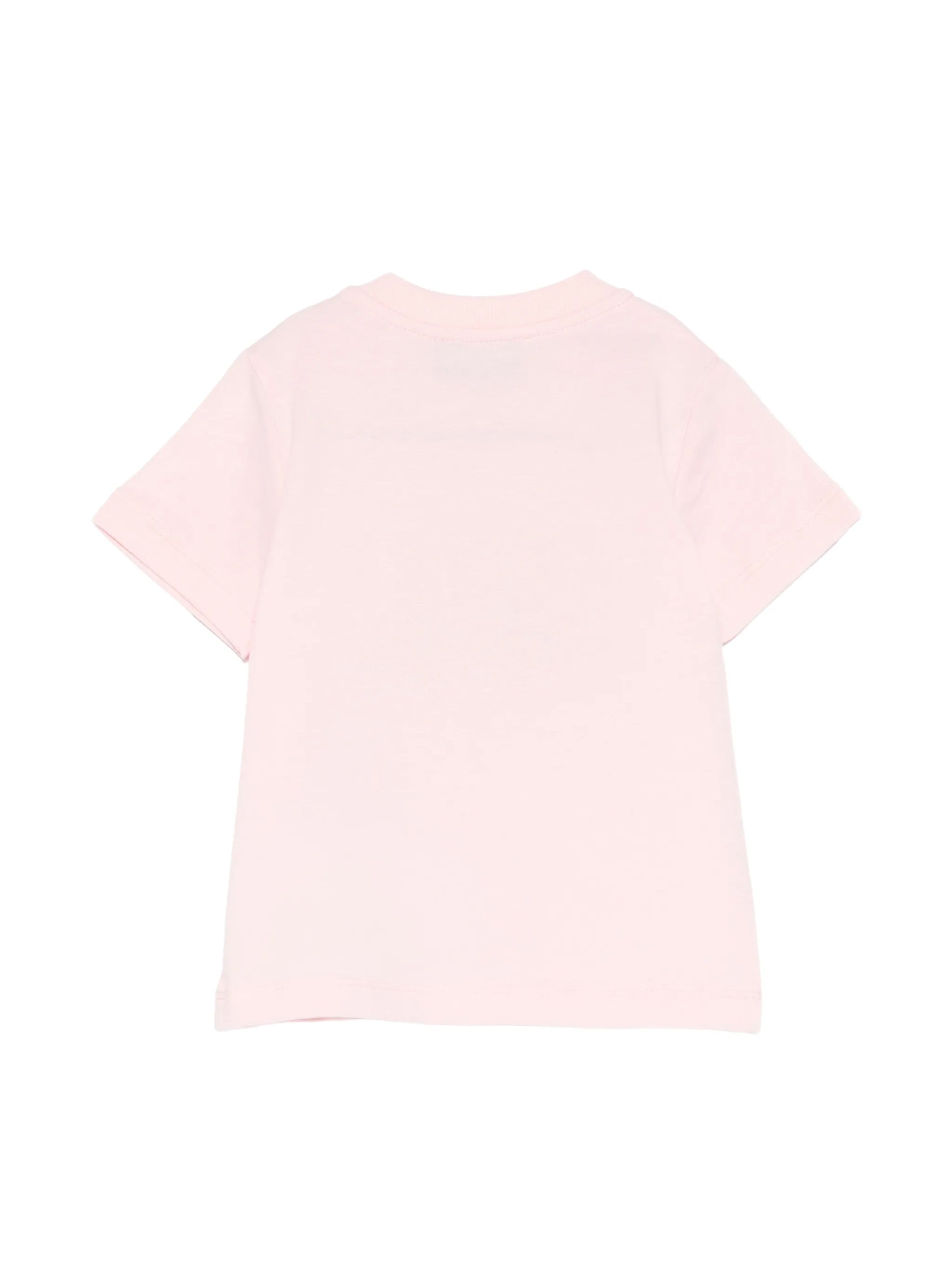 Moschino Kids T-Shirt Rosa con Logo Teddy Bear per Neonate