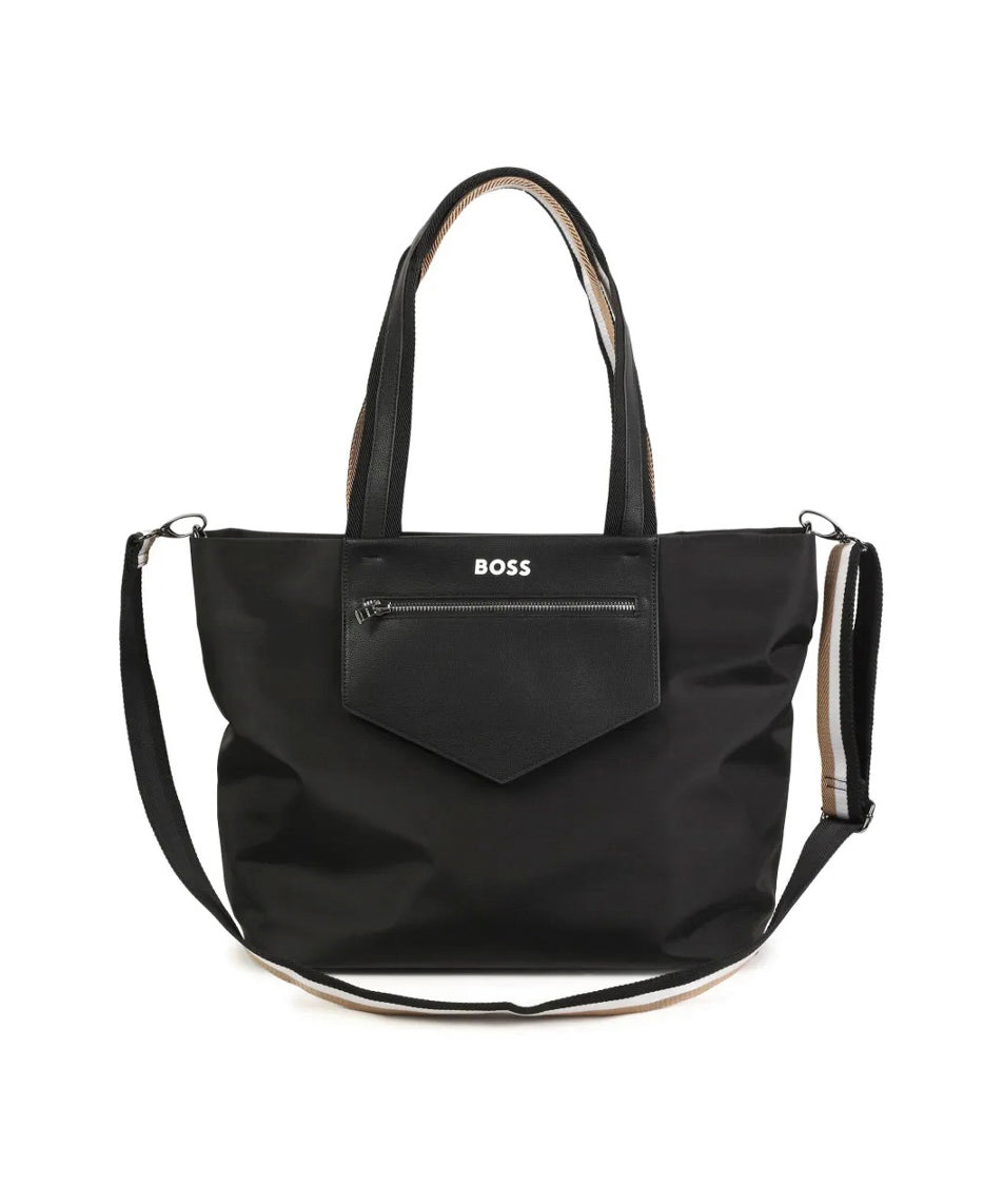 Boss Kids Borsa Mamma Nera con Fasciatoio per Neonati