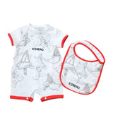 Iceberg Kids Tutina con Bavetta Bianca con Stampa per Neonati