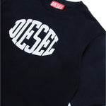 Diesel Kids T-shirt Nera Puffy Print per Bambini