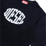 Diesel Kids T-shirt Nera Puffy Print per Bambini