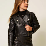 Twinset Kids Giubbino in Pelle per Bambine