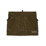 Dsquared2 Kids Gonna Verde Militare Effetto Paint con Patch Logo per Bambine