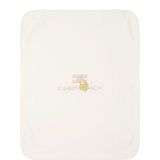 Elisabetta Franchi Kids Copertina Panna in Cotone con Logo Ricamato e Cuore Oro per Neonate