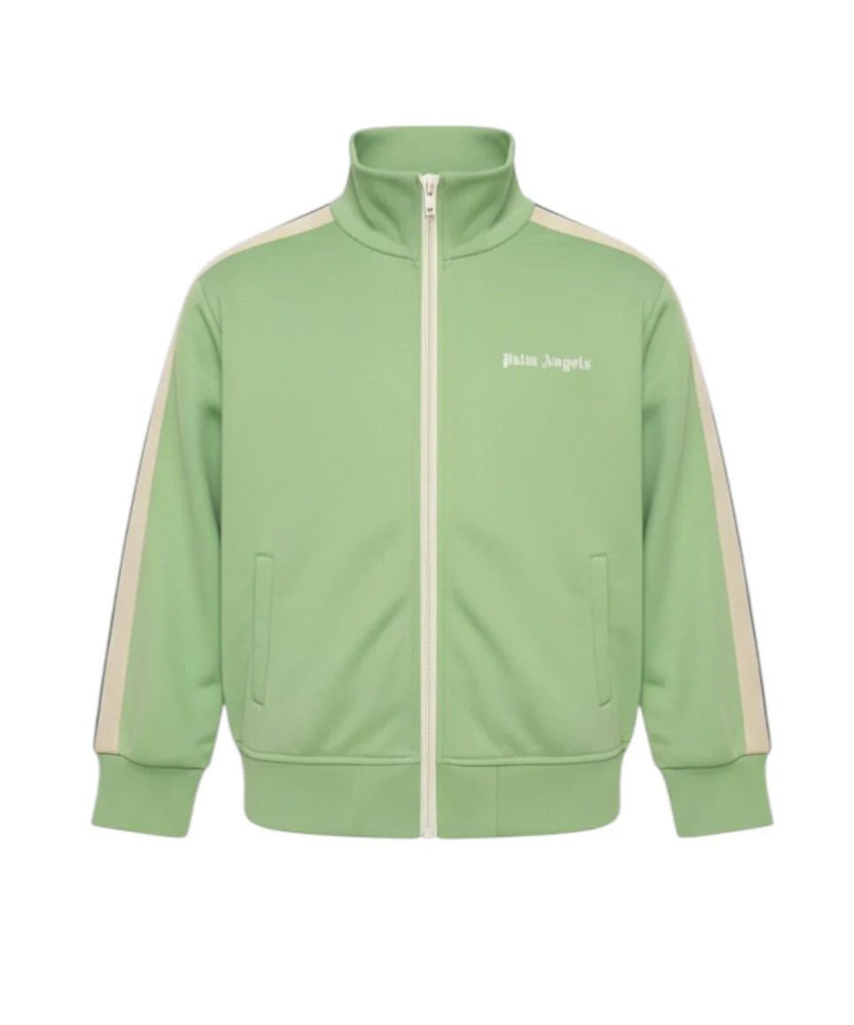 Palm Angels Kids Felpa Verde con Logo per Bambini
