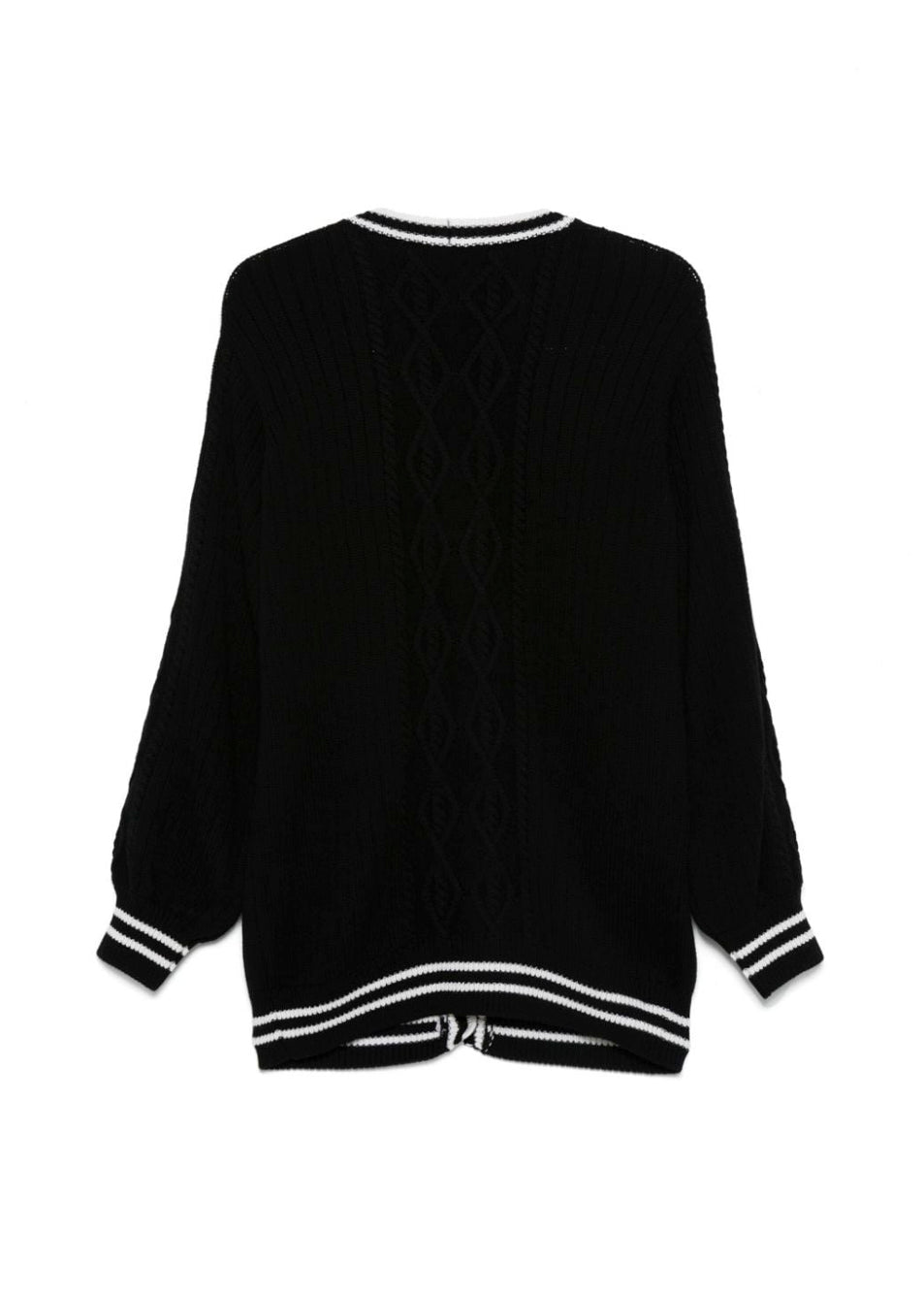 Elisabetta Franchi La Mia Bambina Cardigan in Maglia Nero/Burro per Bambine (retro)