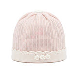 Marlù Cappellino Bianco/Rosa Cipria con Ricami Fiori per Neonate