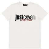 Just Cavalli Kids T-Shirt Bianco con Logo per Bambine