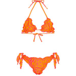 EffeK Costume Bikini Fantasia Maculata Arancione per Bambine