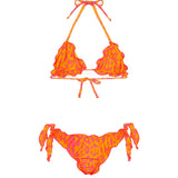 EffeK Costume Bikini Fantasia Maculata Arancione per Bambine