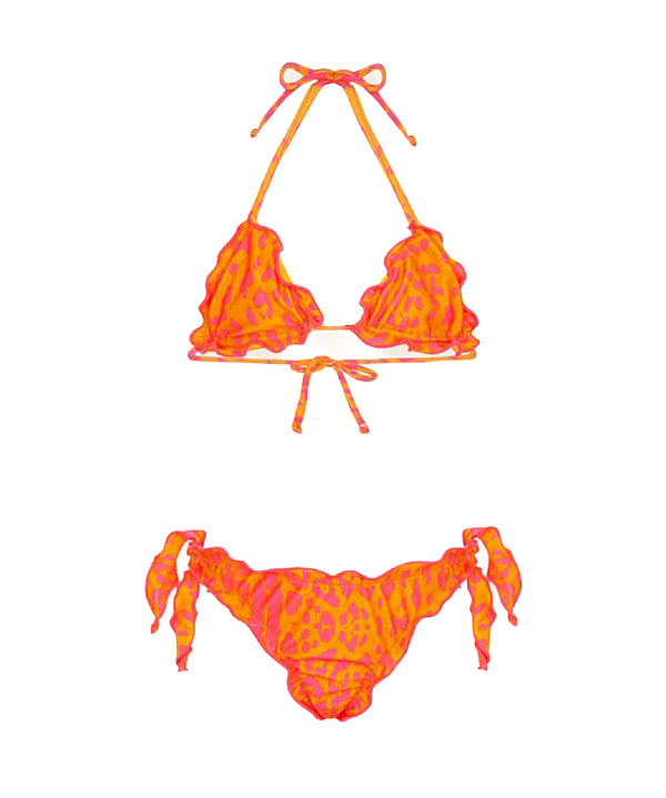 EffeK Costume Bikini Fantasia Maculata Arancione per Bambine