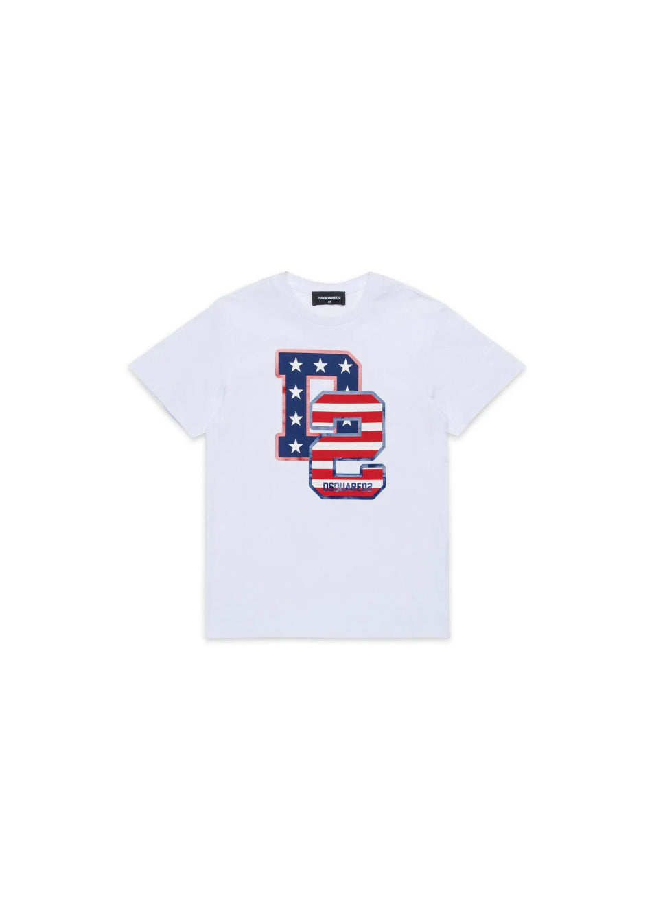 Dsquared2 Kids T-shirt Bianca con D2 per Neonati
