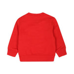 Dsquared2 Kids Felpa Girocollo Rossa con Stampa D2 Leaf per Neonati (retro)