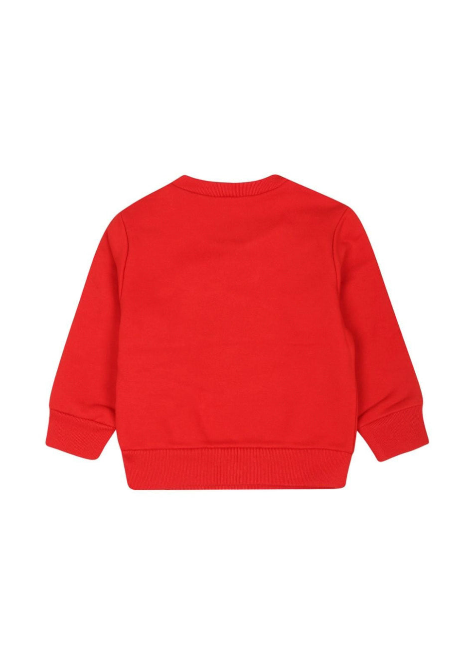 Dsquared2 Kids Felpa Girocollo Rossa con Stampa D2 Leaf per Neonati (retro)